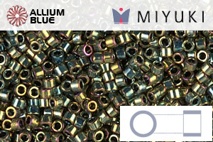 MIYUKI Delica® Seed Beads (DB0024) 11/0 Round - Metallic Olive Green Iris