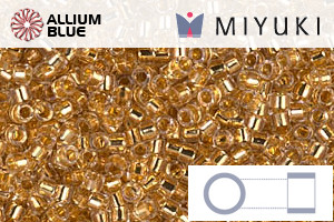 MIYUKI Delica® Seed Beads (DB0033) 11/0 Round - 24kt Gold Lined Crystal