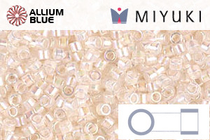 MIYUKI Delica® Seed Beads (DB0052) 11/0 Round - Pale Peach Lined Crystal AB