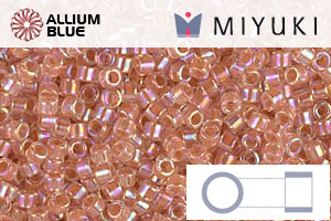 MIYUKI Delica® Seed Beads (DB0054) 11/0 Round - Dark Peach Lined Crystal AB