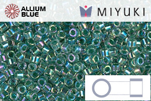 MIYUKI Delica® Seed Beads (DB0060) 11/0 Round - Lime Lined Crystal AB