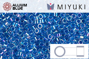 MIYUKI Delica® Seed Beads (DB0077) 11/0 Round - Blue Lined Crystal AB
