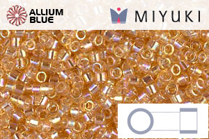 MIYUKI Delica® Seed Beads (DB0100) 11/0 Round - Transparent Light Topaz AB