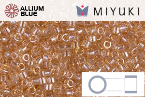 MIYUKI Delica® Seed Beads (DB0101) 11/0 Round - Light Smoky Topaz Gold Luster