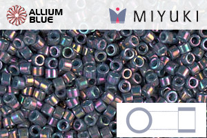 MIYUKI Delica® Seed Beads (DB0134) 11/0 Round - Opaque Purple Gray Rainbow Luster