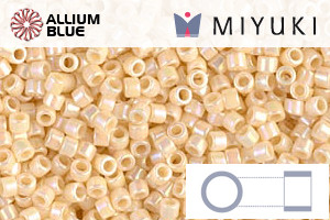 MIYUKI Delica® Seed Beads (DB0157) 11/0 Round - Opaque Cream AB
