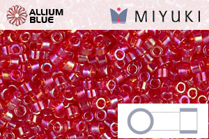 MIYUKI Delica® Seed Beads (DB0172) 11/0 Round - Transparent Red AB