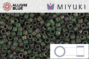 MIYUKI Delica® Seed Beads (DB0327) 11/0 Round - Matte Metallic Dark Green Iris