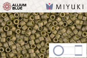 MIYUKI Delica® Seed Beads (DB0371) 11/0 Round - Matte Opaque Golden Olive Luster