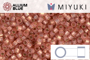 MIYUKI Delica® Seed Beads (DB0622) 11/0 Round - Dyed Peach Silver Lined Alabaster