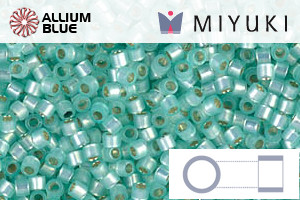 MIYUKI Delica® Seed Beads (DB0626) 11/0 Round - Dyed Light Aqua Green Silver Lined Alabaster
