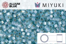 MIYUKI Delica® Seed Beads (DB0628) 11/0 Round - Dyed Aqua Silver Lined Alabaster