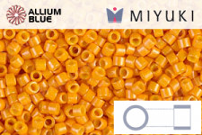 MIYUKI Delica® Seed Beads (DB1777) 11/0 Round - White Lined Orange AB