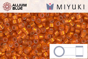 MIYUKI Delica® Seed Beads (DB0682) 11/0 Round - Dyed Semi-matte Silver Lined Dark Orange