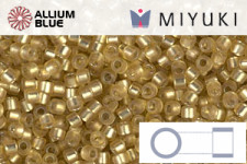 MIYUKI Delica® Seed Beads (DB0687) 11/0 Round - Dyed Semi-matte Silver Lined Yellow Green