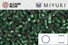 MIYUKI Delica® Seed Beads (DB0690) 11/0 Round - Dyed Semi-matte Silver Lined Leaf Green