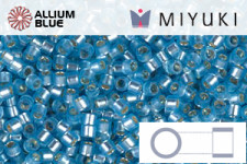 MIYUKI Delica® Seed Beads (DB0692) 11/0 Round - Dyed Semi-matte Silver Lined Aqua