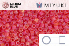 MIYUKI Delica® Seed Beads (DB0856) 11/0 Round - Matte Transparent Red Orange AB