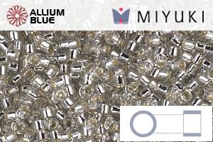 MIYUKI Delica® Seed Beads (DB1211) 11/0 Round - Silver Lined Gray Mist
