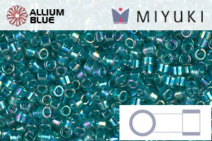 MIYUKI Delica® Seed Beads (DB1248) 11/0 Round - Transparent Caribbean Teal AB