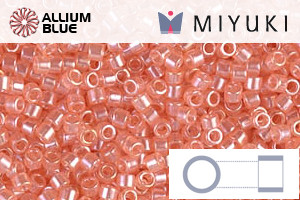 MIYUKI Delica® Seed Beads (DB1480) 11/0 Round - Transparent Peach Luster