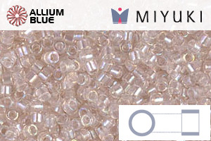 MIYUKI Delica® Seed Beads (DB1674) 11/0 Round - Pearl Lined Light Transparent Pink AB