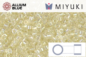MIYUKI Delica® Seed Beads (DB1676) 11/0 Round - Pearl Lined Transparent Pale Yellow AB