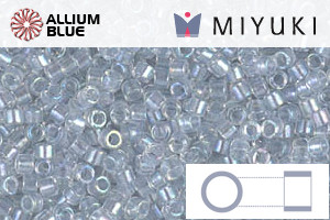 MIYUKI Delica® Seed Beads (DB1677) 11/0 Round - Pearl Lined Transparent Pale Gray AB