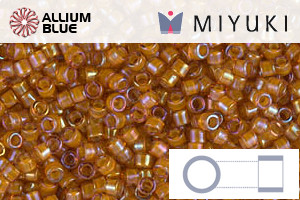 MIYUKI Delica® Seed Beads (DB1734) 11/0 Round - Beige Lined Topaz AB