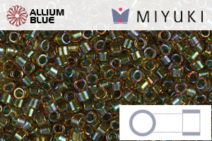 MIYUKI Delica® Seed Beads (DB1741) 11/0 Round - Olive Lined Orange AB