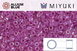 MIYUKI Delica® Seed Beads (DB1744) 11/0 Round - Fuchsia Lined Opal AB