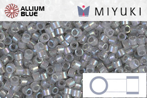 MIYUKI Delica® Seed Beads (DB1770) 11/0 Round - Sparkling Pewter Lined Opal AB