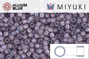 MIYUKI Delica® Seed Beads (DB1789) 11/0 Round - White Lined Amethyst AB