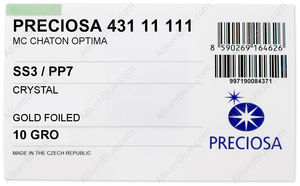 PRECIOSA Chaton O ss3/pp7 crystal G factory pack