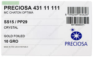 PRECIOSA Chaton O ss15/pp29 crystal G factory pack