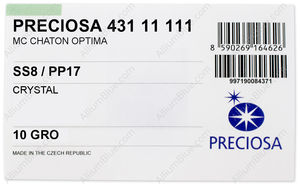 PRECIOSA Chaton O ss8/pp17 crystal S AB factory pack