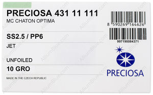 PRECIOSA Chaton O ss2.5/pp6 jet U factory pack