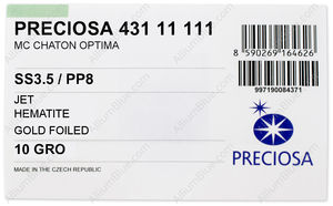 PRECIOSA Chaton O ss3.5/pp8 jet G Hem factory pack