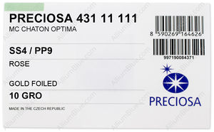 PRECIOSA Chaton O ss4/pp9 rose G factory pack