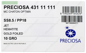PRECIOSA Chaton O ss8.5/pp18 jet G Hem factory pack