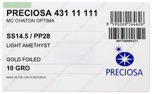 PRECIOSA Chaton O ss14.5/pp28 lt.ameth G factory pack