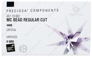 PRECIOSA Round Bead,Simp. 4 mm crystal factory pack
