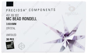 PRECIOSA Rondelle Bead 4 mm crystal factory pack