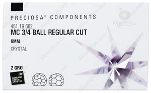 PRECIOSA 3/4 Ball 6mm crystal Al factory pack