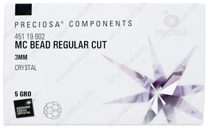 PRECIOSA Round Bead,Simp. 3 mm crystal Lab-h factory pack