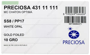 PRECIOSA Chaton O ss8/pp17 wh.opal G factory pack