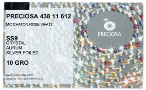 PRECIOSA Rose VIVA12 ss9 crystal S Aur factory pack