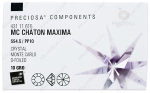 PRECIOSA Chaton MAXIMA ss4.5/pp10 crystal DF MtC factory pack