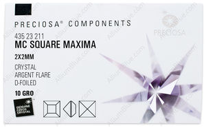 PRECIOSA Square MXM 2x2 crystal DF AgF factory pack