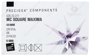 PRECIOSA Square MXM 4x4 crystal DF AB factory pack